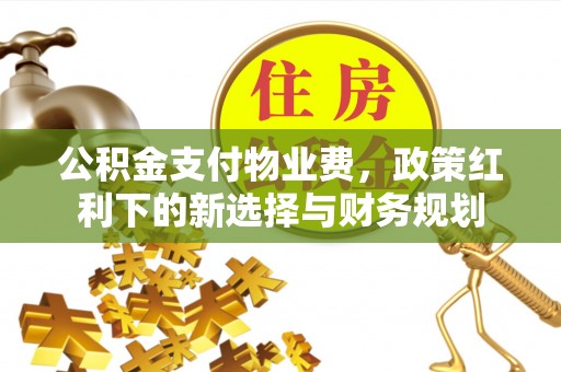 杏花岭公积金支付物业费，政策红利下的新选择与财务规划