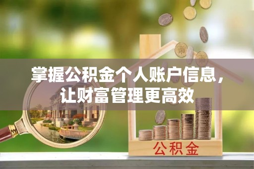 杏花岭掌握公积金个人账户信息，让财富管理更高效